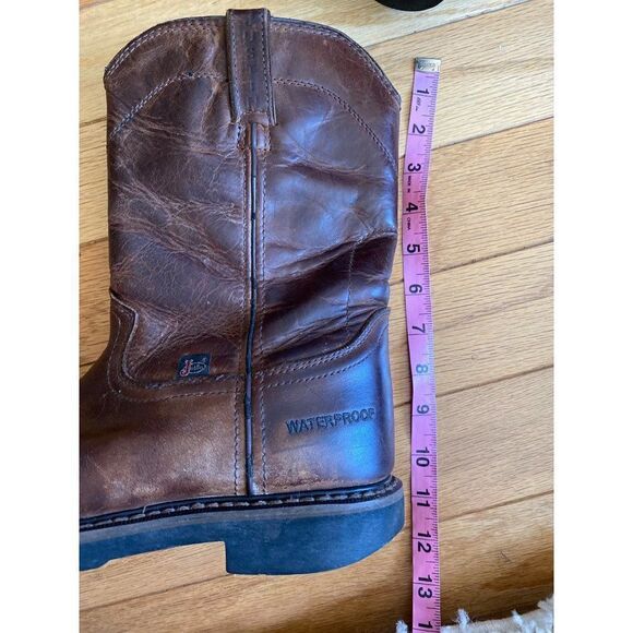 Justin Boots Western Brown Leather Waterproof EH WK4960 Men's Size 8.5D - Picture 7 of 7